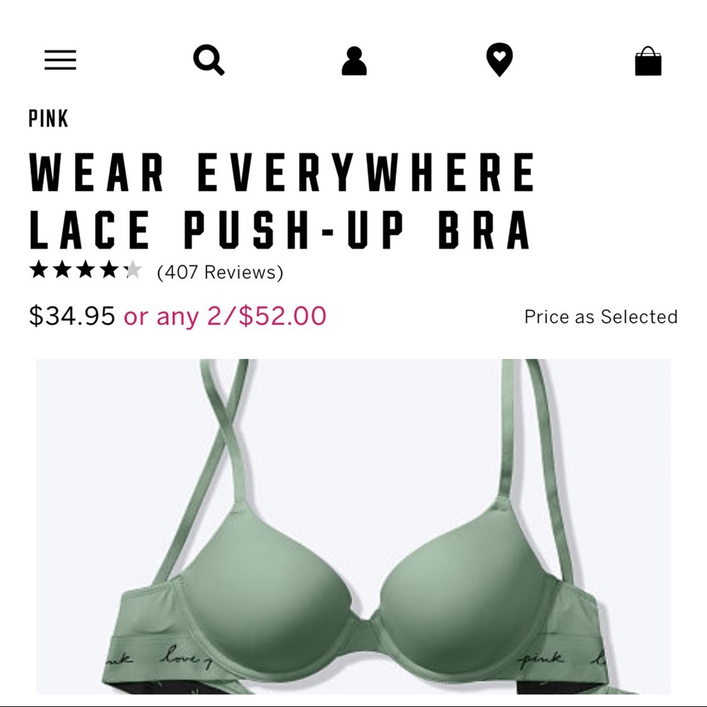 Victoria Secret wear Everywhere Push-up Bra
